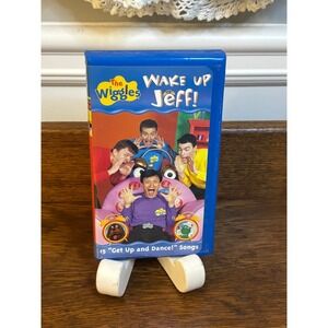 The Wiggles - Wake Up Jeff VHS in Blue Clamshell Case